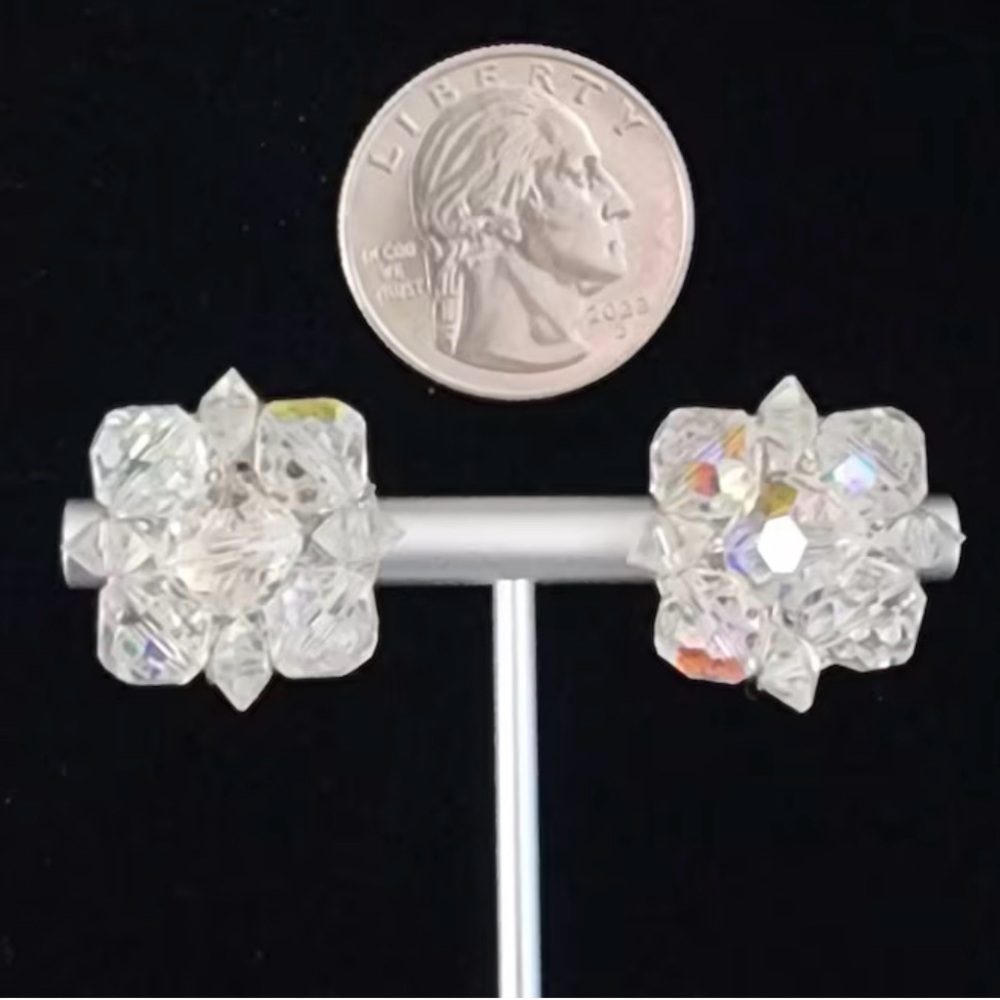 Coro Sparkling Crystal Clip-on Earrings.